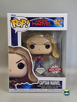 Funko Pop Captain Marvel #427 Diamond Collection Special Edition Bobble Figur 6