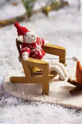 Campfire Felted Friend Mouse Ornament Anthropologie Wool Sweater Cozy *NO CHAIR
