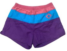 Beach Baron Mens XL Swim Trunks Vintage Pink Purple Blue Vintage 80s Chubbies