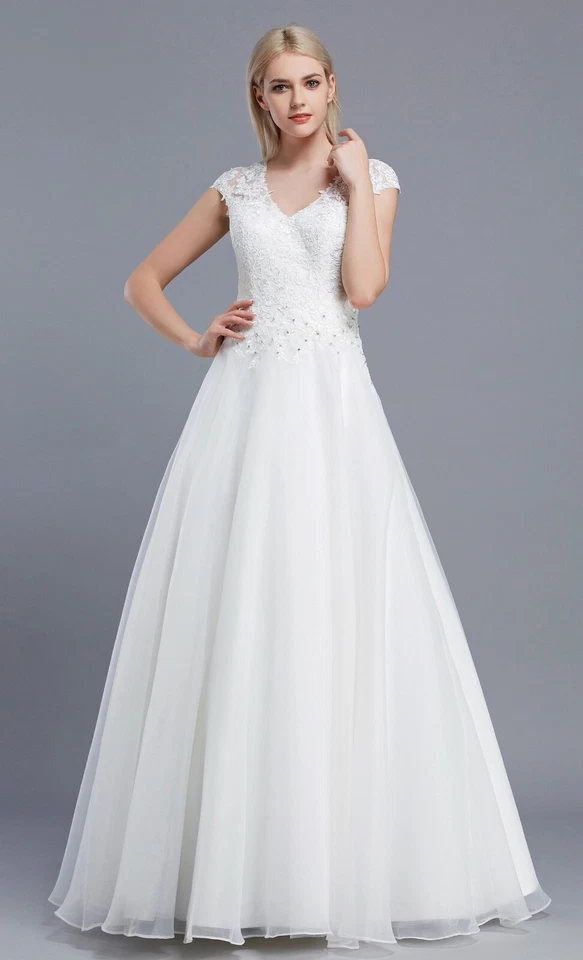 HBH Brautmode Brautkleid A-Linie mit Träger ohne Schleppe in Ivory od. Rosé - Bild 1 von 1