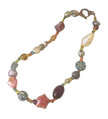 Multi Color Multi Glass Bead Mix  Necklace