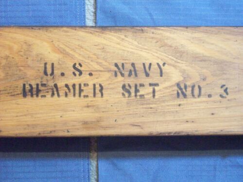 Tool U.S. NAVY REAMER SET NO. 3 WOODEN BOX MORSE TAPER 3 MORSE TAPER 4 & TAPER 5 - Picture 2 of 22
