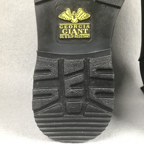 Georgia Boot Giant Romeo Mens 8.5W Wide Black Leather Work Shoe Soft Toe Comfort - Picture 12 of 21