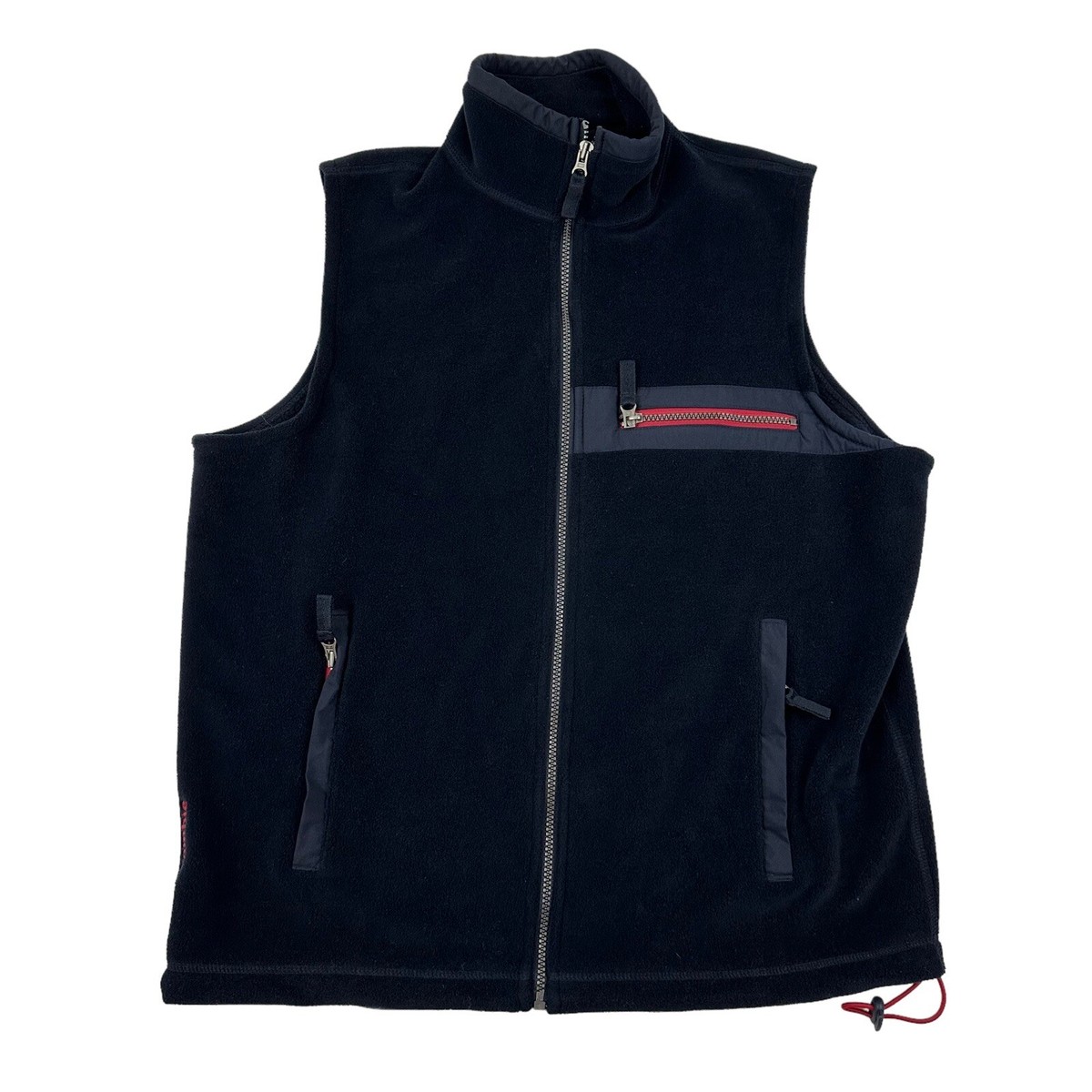 VTG Abercrombie and Fitch Black Fleece Full Zip Vest Mock Neck Mens Size XL