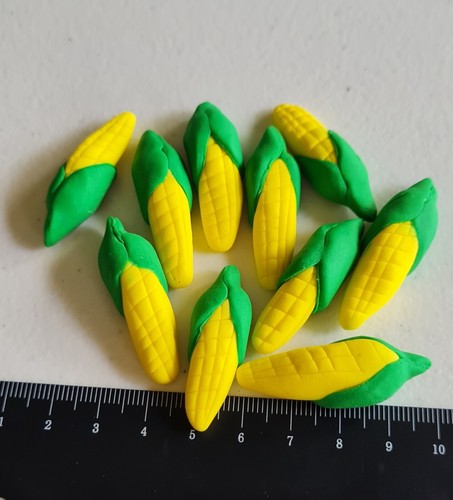 9 x Corns Cupcakes Decorations Fondant - Picture 3 of 5