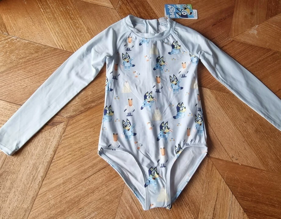 Bluey Girls Long Sleeve Rashsuit One Piece Bathers Size 6 UPF