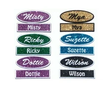 Glittery Personalized Custom Name Patch Embroidered Glitter Name Patch