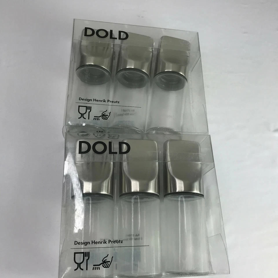 Contenedor de vidrio IKEA DOLD con tapa - Incluye 6 frascos. Especias / Sal / Pimienta / Aceite Foto 2 de 4