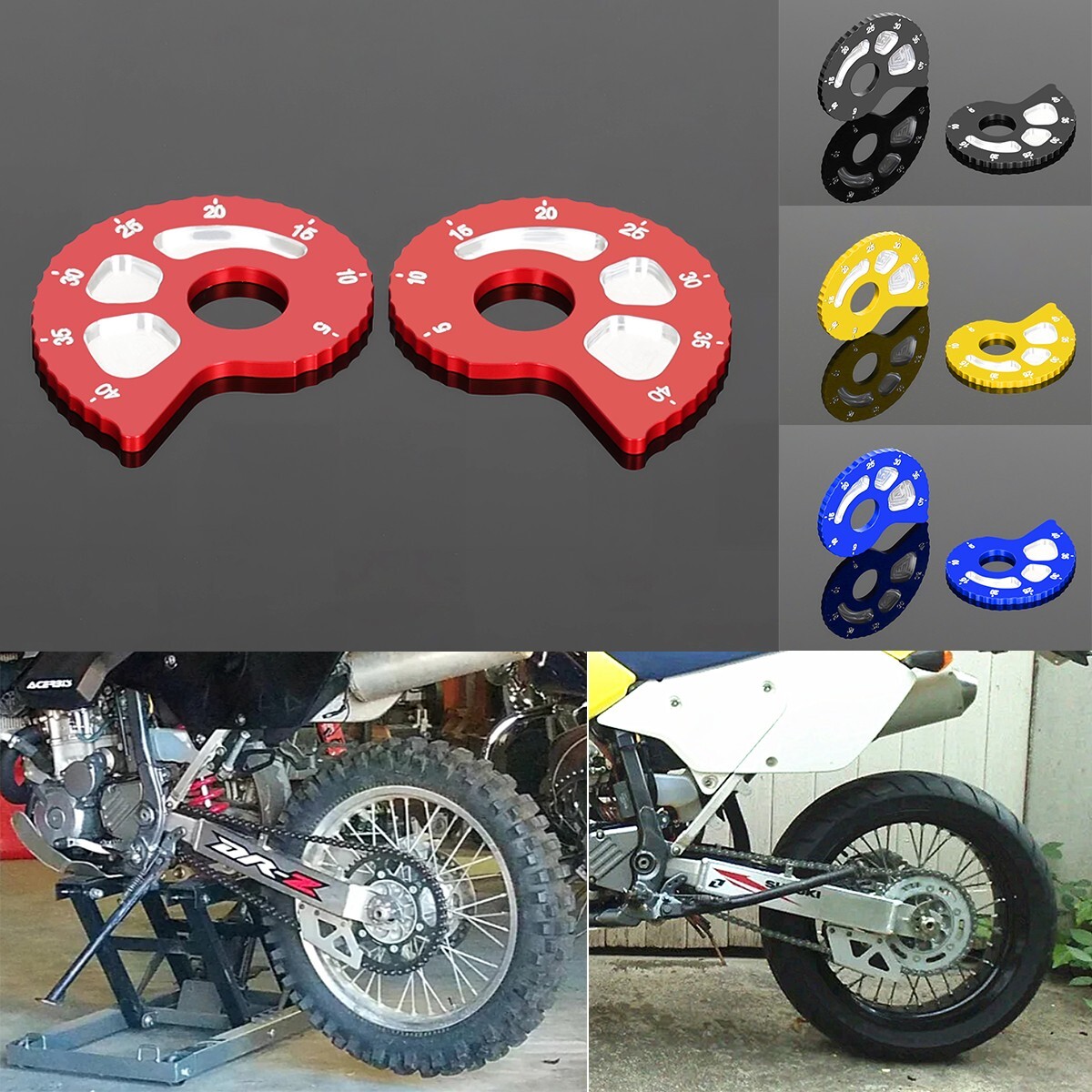 Rear Wheel Axle Block Spindle Chain Adjuster For SUZUKI DRZ400