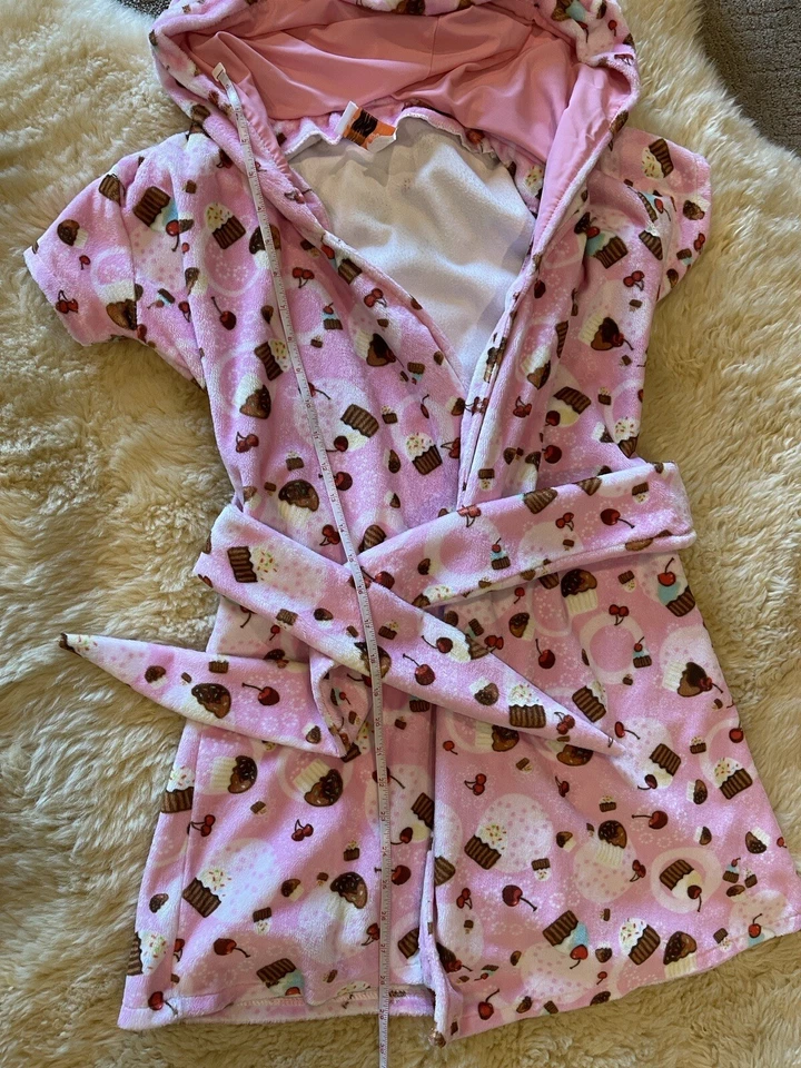 Pre-owned J. Valentine Pink Short Sexy Cupcakes Cosplay Robe Size Xs Made In USA - Image 2 of 4