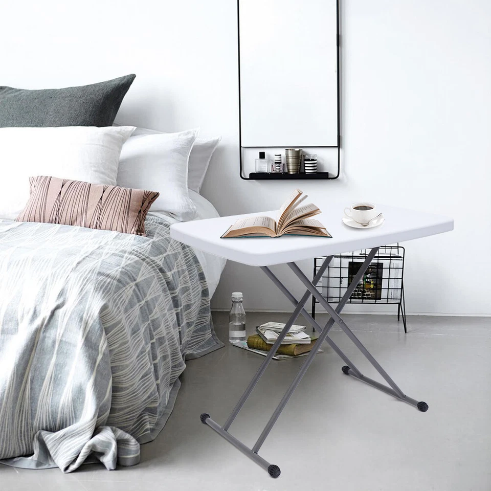 30x20" Height Adjustable Folding Table Snack Desk Sofa Dining Tray Laptop Table - Image 2 of 4