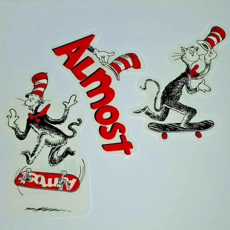 ALMOST Seuss Cat In The Hat SKATEBOARDS STICKER Skate