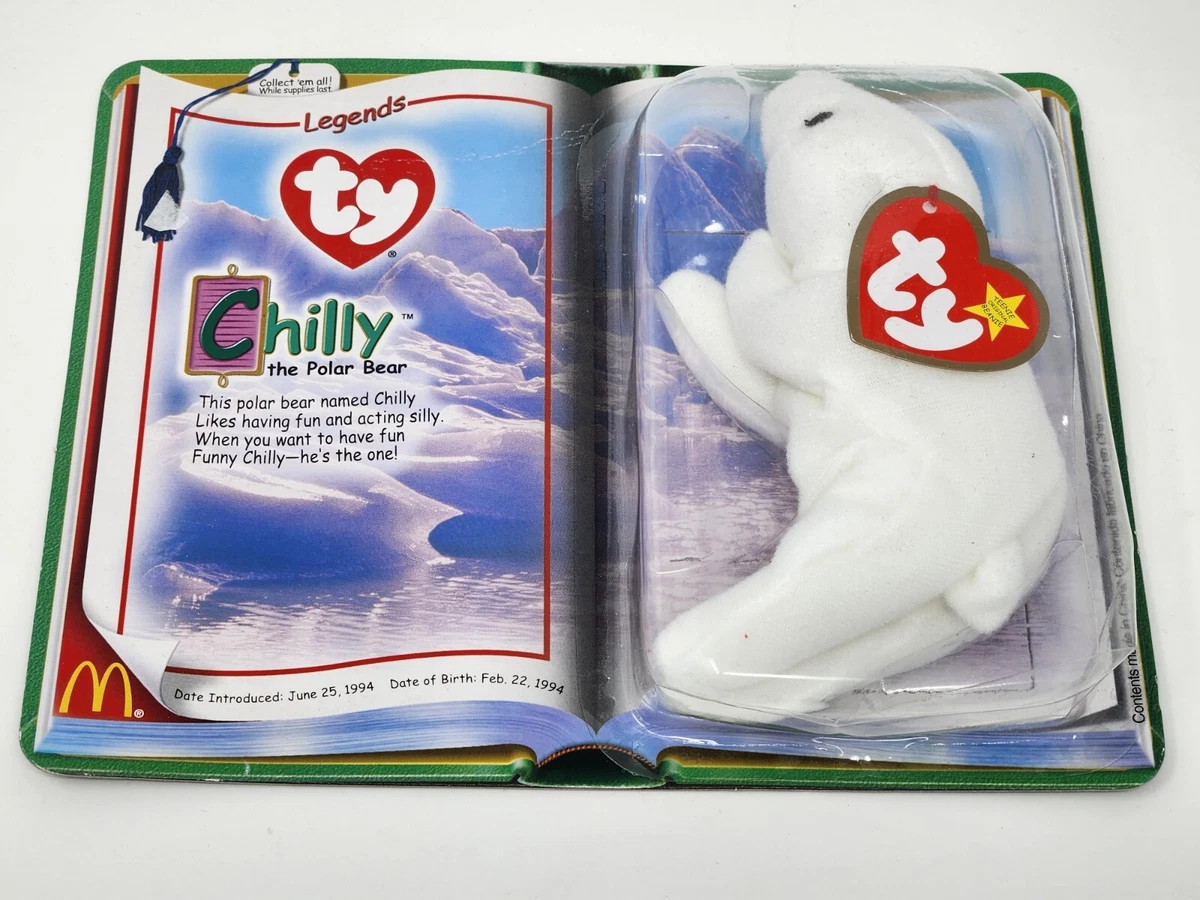 Chilly The Polar Bear RETIRED McDonald Teenie Beanie Baby Ty 1994 new in box