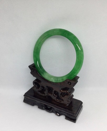 Burma Natural Icy Green Jadeite Jade Bangle Bracelet Grade A inner 60mm - Picture 6 of 10