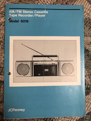 JC Penney AM/FM Casette Recorder Walkman Model 6019 Manual
