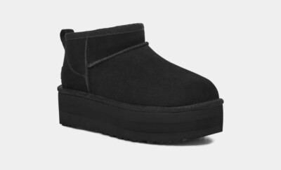 美品UGG ULTRA MINI PLATFORM 6 ブラック UGG Classic Ultra Mini Platform Boots Chestnut Black Women Winter
