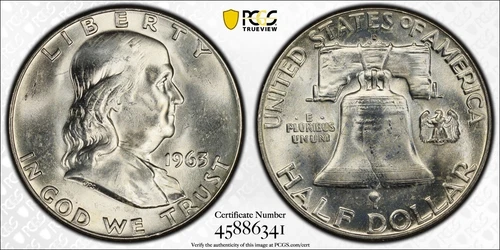 1963-D Franklin Half PCGS MS64 Gold Shield