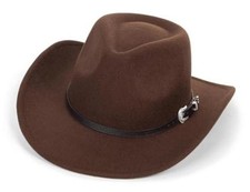 Western Cowboy Hat for Kids Toddler Girls Boys-Felt Fedora 2-6 Years Brown