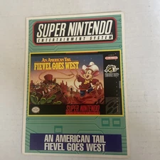 SNES An American Tail Fievel  Goes West VIDPRO Card Toys R Us Display Card  Rare