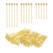 0.6/0.8/1Inch Ball Pins, Jewelry Making Headpins-600Pcs Gold Tone