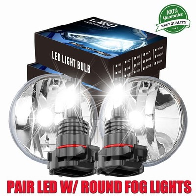 For PONTIAC G6 2010  Pair w/LED w/ Round Fog Lights Driving Bumper Lamps