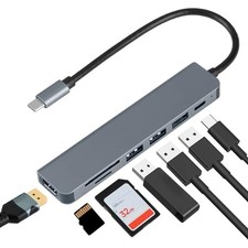 Hub USB C 7 en 1 Multiport, Adaptateur avec HDMI 4K 30Hz, 100W Charge Power, ...
