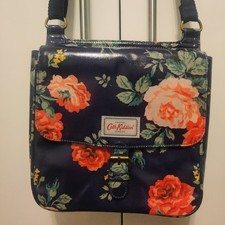 Cath Kidston floral Saddle/messenger Bag in navy oilcloth adjustable strap