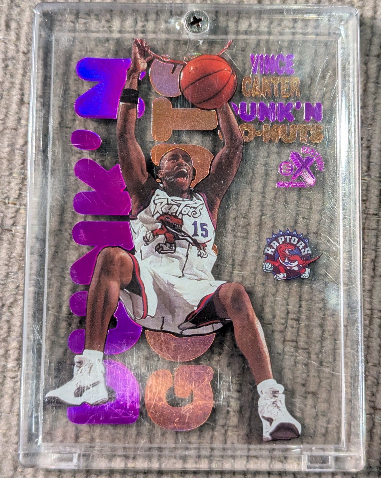 1998-99 Skybox E-X Century Dunk N Go Nuts Vince Carter RC #12DG Raptors CLEAR!