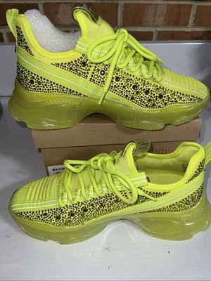 Steve Madden Women's Maxima Rhinestone Trainer Shoes Lime Size 9.5 New in Box