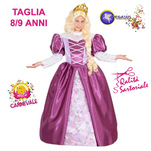 COSTUME VESTITO DI CARNEVALE PRINCIPESSA RAPUNZEL RAPERONZOLO 8/9 ANNI PEGASUS 1 - Foto 1 di 1