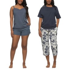 Felina Women's 4-piece PJ Set, Navy Small
