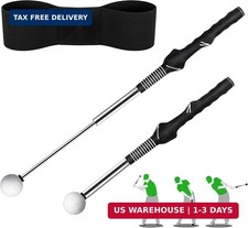 Retractable Golf Swing Trainer,Golf Grip Trainer with Arm Band for Right-Handed