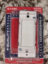 US Hardware E-119C Mobile Home White ELECTRICAL SWITCH 15 amp-9/16 x 4-1/4"