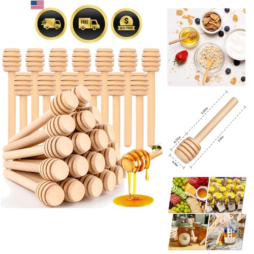 25Pcs Honey Dipper Sticks, Wooden Honey Dipper, 3 Inch Mini Honeycomb Stick, ...