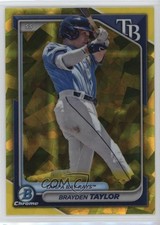 2024 Bowman Sapphire Edition Chrome Prospects Yellow /75 Brayden Taylor 14md