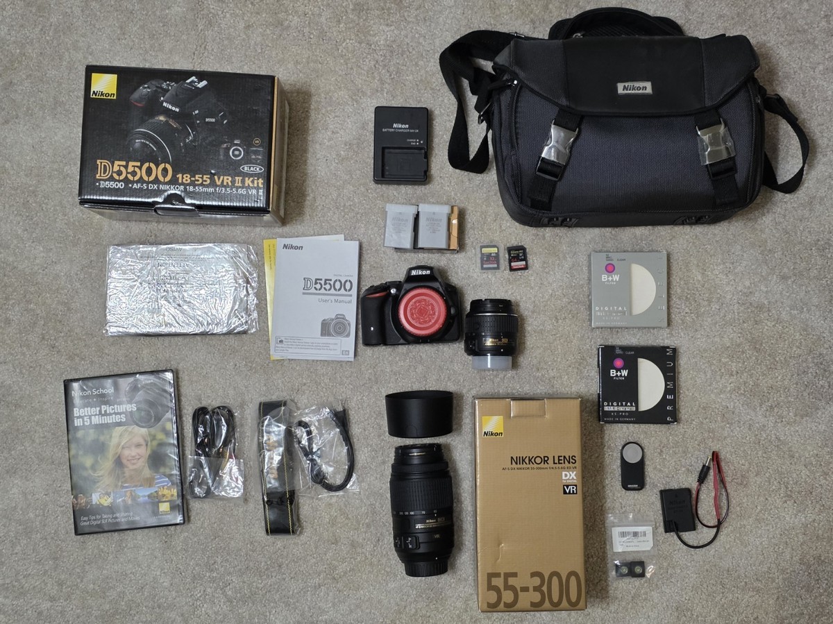 Nikon D5500 DX DSLR Camera 18-55 VR II AFS DX Nikkor 55-300 Nikon D5500 DX DSLR Camera 18-55 VR II AFS DX Nikkor 55-300