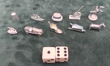 Vintage Standard Monopoly 10 Game Tokens And Dice Replacement Parts And Pieces
