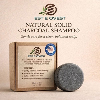 Charcoal Solid Shampoo Bar 5 oz-Deep Cleansing & Scalp Detox for All Hair Types