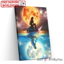 Paint By Numbers Canvas Art Draw Artist Painting Oil Kit Home Decor Moon Reflect