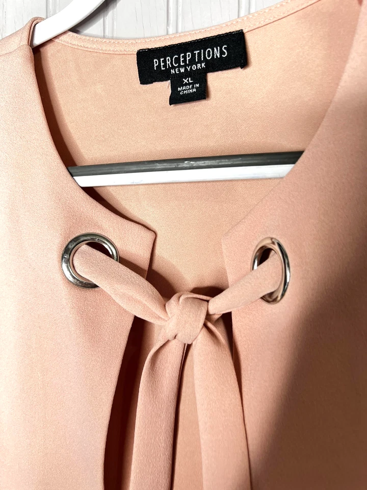 Chaqueta Perceptions New York Mujer XL Manga Corta Rosa Corbata Frontal Abierta Bolero NUEVA Foto 3 de 4