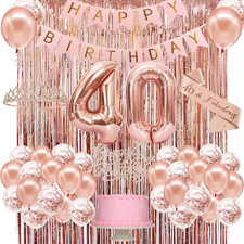 40Th Birthday Decorations for Women, Rose Gold 40Th Birthday Decorations Set wit