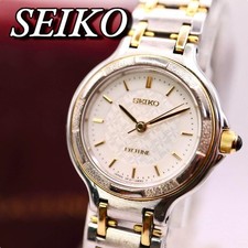 Excellent Condition SEIKO Excelline with Box Round Ladies Wristwatch 1156