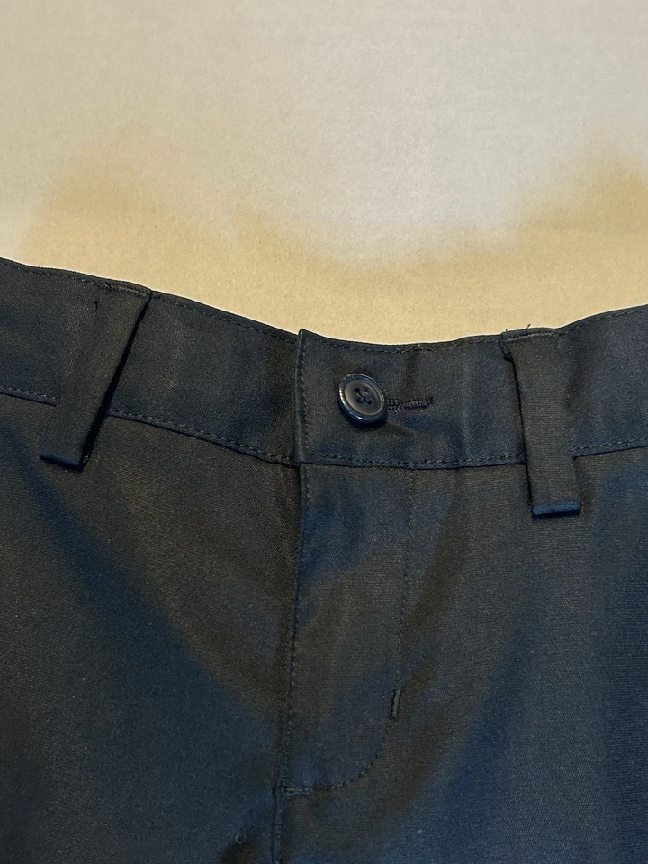 Pantalones Cortos Lands End Negros Frente Plano Poliéster Uniforme Elástico Talla 4 para Niños Foto 3 de 4