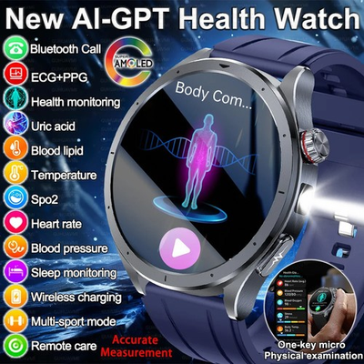 #ad Health Monitoring Smart Watch with ECG PPG Blood Oxygen Blood Pressure and B $172.99