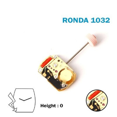 RONDA 1032 SWISS  Made Watch Movement- Without Disk- Height :0- 2 Hands.