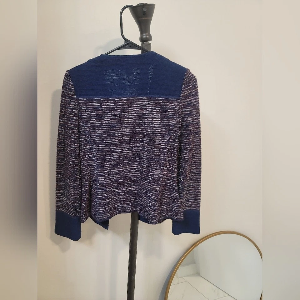 Blazer St. John tejido azul marino y granate talla 2 Foto 4 de 4