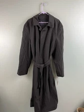 Vintage Newport Harbor Black Belted Trench Coat With Removable Lining NEW W Tag