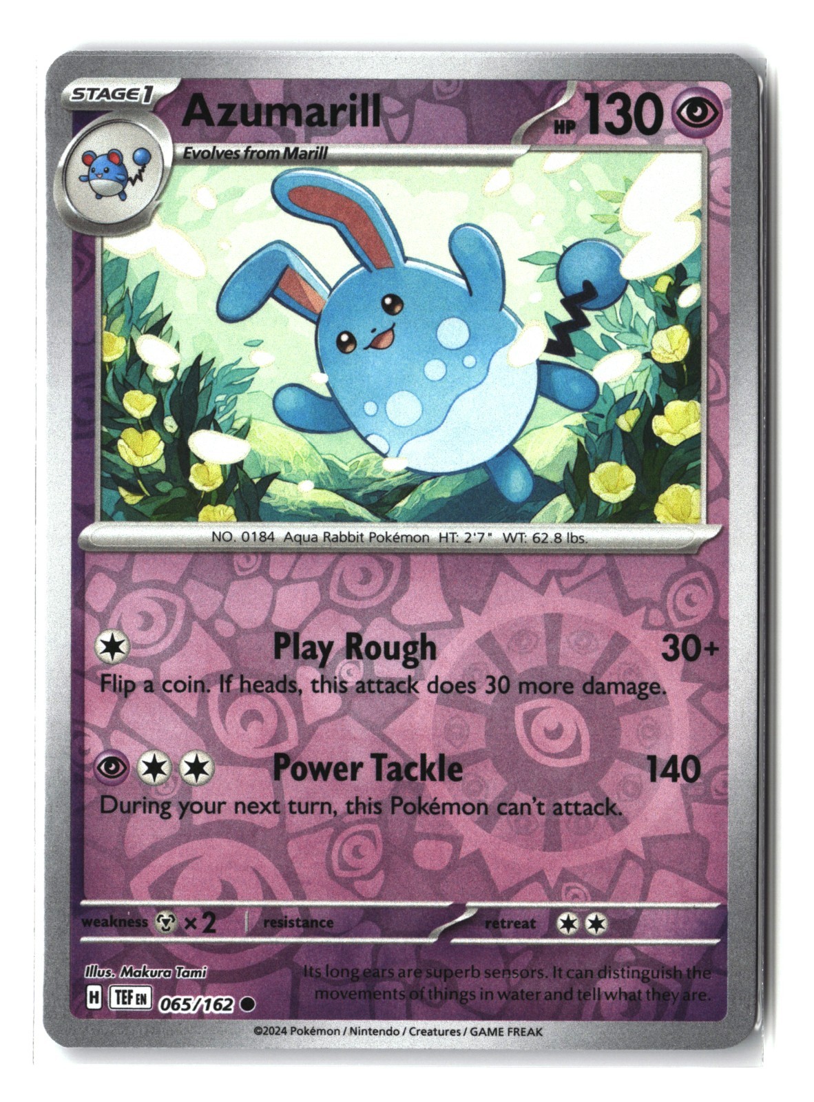 Pokémon Azumarill 065/162 Reverse Holo