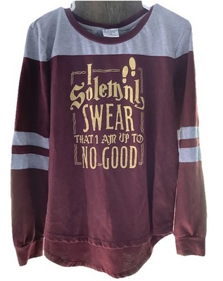 Harry Potter I Solemnly Swear That I Am Up To No Good Jersey Style LS Shirt XL