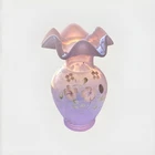 Fenton Pink Chiffon Spring Splendor Hand Painted Vase 2001 W220